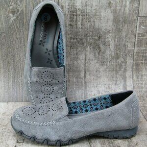 Skechers Bikers Expressway Gray Suede Relax Fit Foam Loafer 49109 Women's Size 5